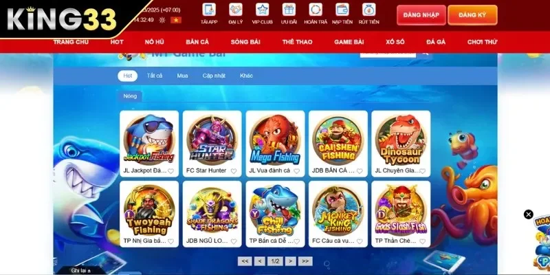 Tổng hợp trò chơi bắn cá KING33 được thích nhất 2025